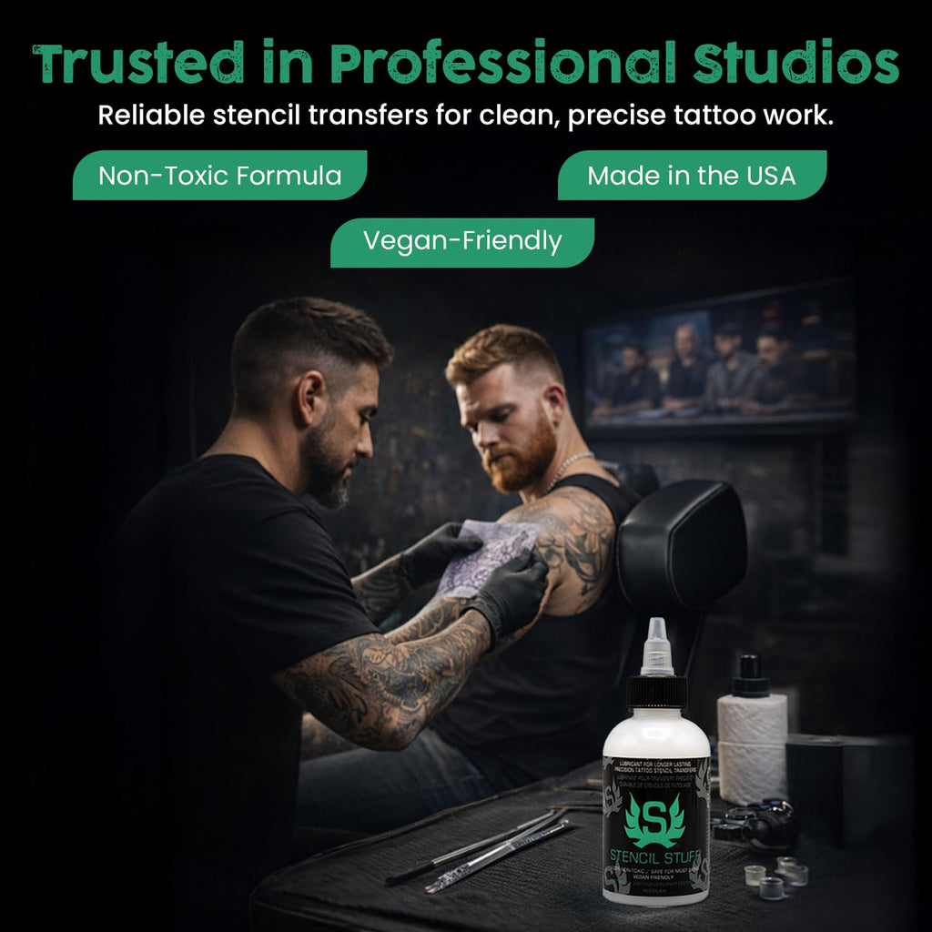 Stencil Stuff Tattoo Stencil Transfer Gel – 4oz Tattoo Stencil Transfer Solution – Vegan-Friendly Stencil Gel – Fast-Drying and Long-Lasting – Clean and Easy Application