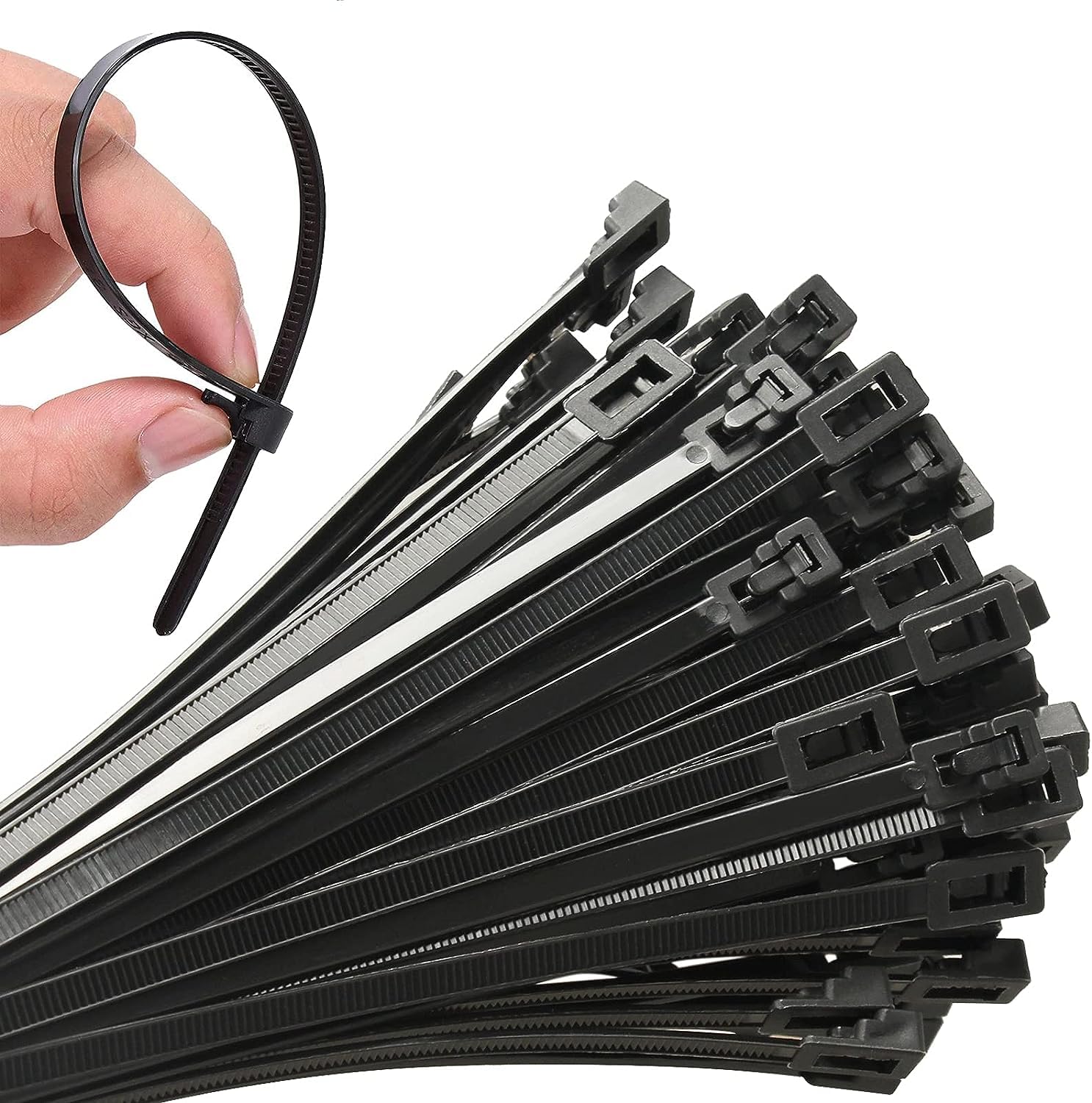 Buy now 100Pcs 8 Inch Heavy Duty Industrial Zip Toes 40lbs Tensile Strength Releasable Black Tie Wraps Reusable Zip Toes Tie Straps For Garden Plant Secure Vine, Home Office at indiglob india