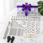 Body Piercing Kit with Piercing Jewelry, Complete 91PCS Set