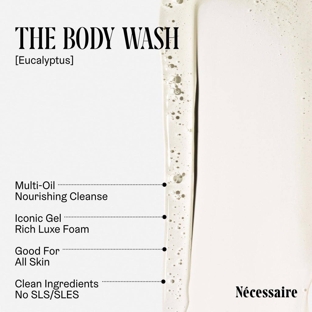 Buy now Nécessaire The Body Wash Eucalyptus — Multi-Oil Shower Gel Body Wash for Women + Men. Non-Comedogenic + Hypoallergenic for Sensitive Skin with Niacinamide. 8.4 fl oz. at indiglob india