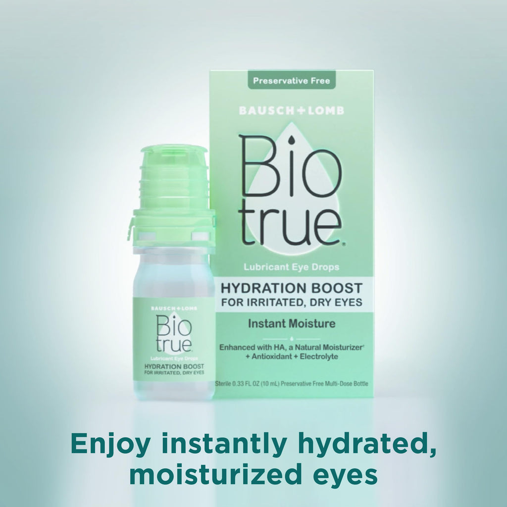 Buy now Biotrue Hydration Boost, Preservative-Free Eye Drops for Dry Eyes, Instantly Moisturizes, Rehydrates, Contact Lens Friendly, Refresh & Relieve Eye Irritation, 0.33 FL Oz (Pack of 1) at indiglob india