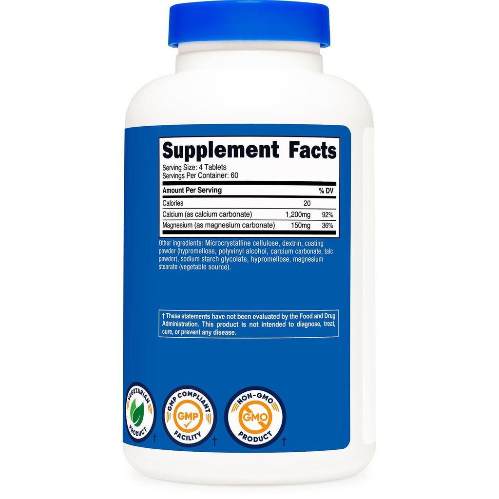 Nutricost Calcium & Magnesium Carbonate 240 Tablets, 60 Servings, GMO-Free