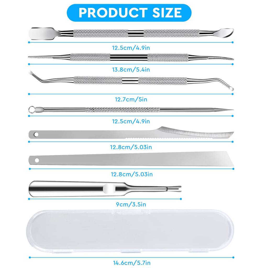 7-Pack Ingrown Toenail Tool Kit - File, Lifters, Surgical Safe Pedicure Tools for Nail Treatment & Pain Relief