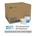 Georgia-Pacific Blue Select 2-Ply Embossed Toilet Paper, 18280/01, 550 Sheet Per Roll, 80 Rolls Per Case