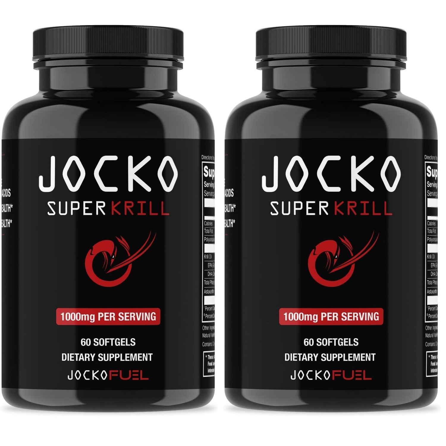 Jocko Fuel Antarctic Krill Oil Omega 3 Fatty Acid Supplements DHA & EPA - 1000mg Softgels - Supports Joints, Mobility & Mental Function (60 Softgels)