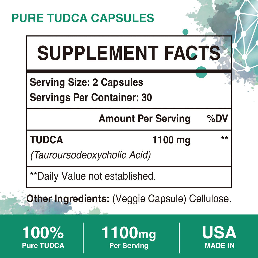 Sambugra TUDCA Liver Supplements 1100mg, 3rd Party Tested Ultra Strength Bile Salt TUDCA Supplement, Liver Support for Detox Cleanse and Repair, 120 Capsules
