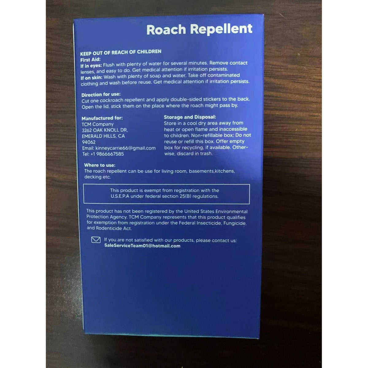 Roach Repellent Indoor, Helps Keep Cockroaches Away from Sink/Cabinets/Appliances/Storage Areas, Pet Safe Roaches to Home-8 Count