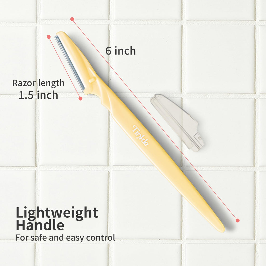 Tinkle Dermaplaning Tool 6ct, Dermaplane Razor for Women, Safe and Easy Peach Fuzz Remover, Eyebrow Trimmer with Protective Cover, Stocking Stuffers