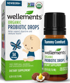 Wellements Organic Baby Probiotic Drops Gut Health Gas & Colic 0.25 Fl Oz