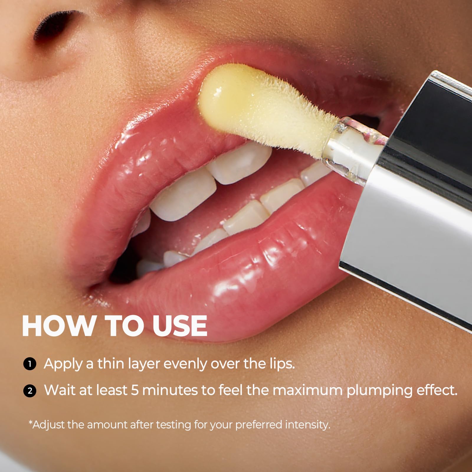 Laka Spicy Lip Plumper - Maximum Extra Strength (For Experienced Users) | Clear Glass-like High-Shine Lip Gloss | Lip Volumizer Serum, Non-Sticky | K-Beauty, 0.14oz