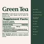 Nature's Bounty Green Tea Pills 315mg, 100 Capsules | Herbal Supplement, Supports Heart and Antioxidant Health