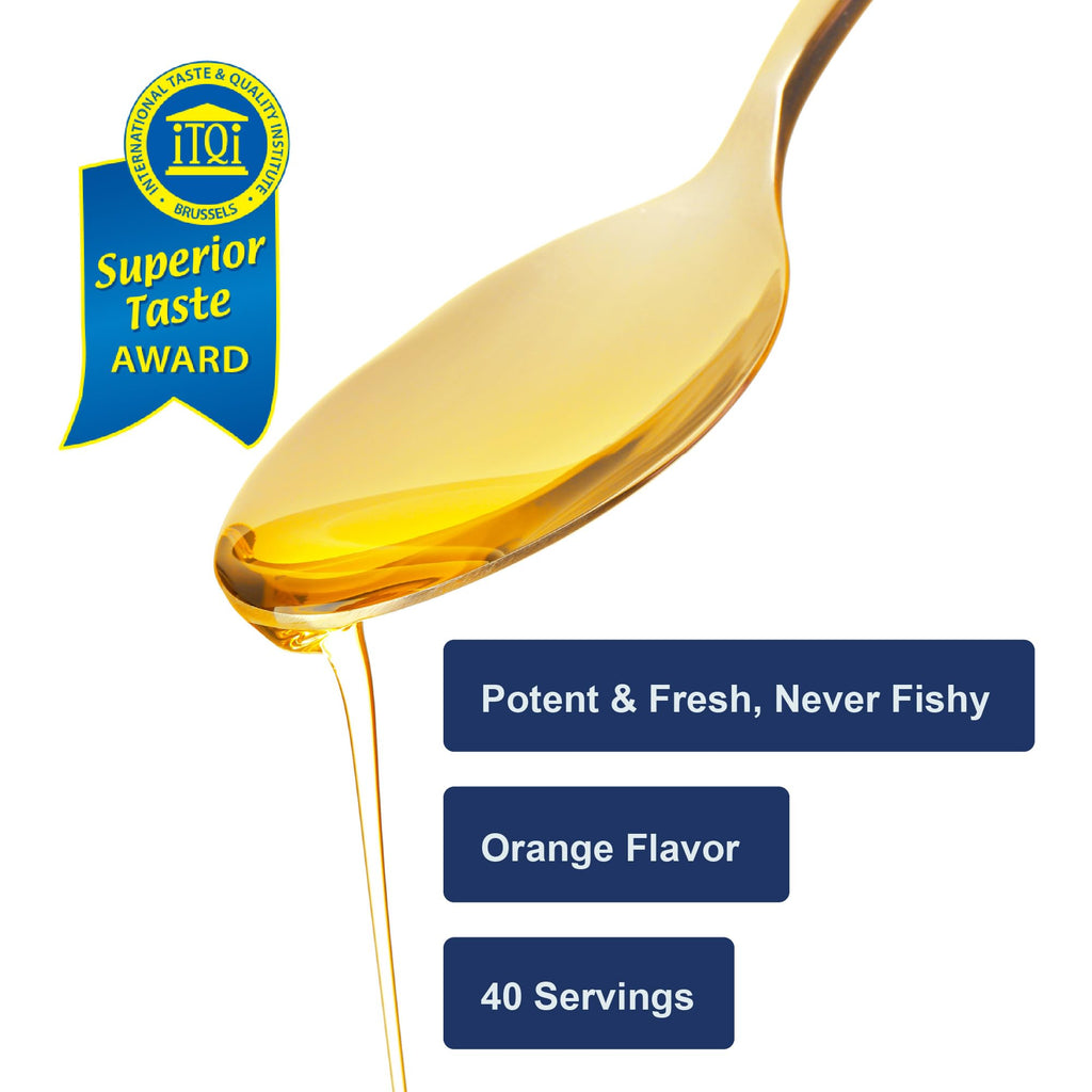Carlson The Very Finest Fish Oil, 1600 mg, Omega-3s, 200 mL (6.7 Fl Oz) | Orange; Liquid Fish Oil Supplement; Norwegian Fish Oil; Wild-Caught; Sustainably Sourced Fish Oil Liquid