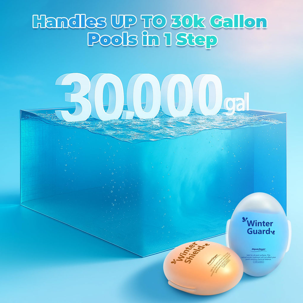 AquaJoyer Winter Pool Closing Kit, 3-in-1 Above Ground Pool Winterizing Kit for Above Ground & Inground Pools, Pool Closing Chemicals, Up to 30,000 Gallons, Easy to Use