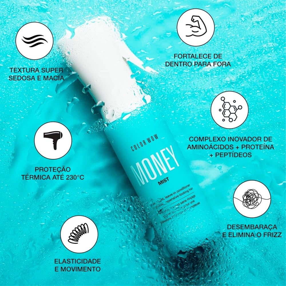 COLOR WOW Money Mist – Luxe Leave-In Conditioner | Luxe leave-in conditioner for glossy expensive-looking hair. Moisturizes, defrizzes, detangles, for silky hair all-in-one.