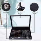 Buy now ByKen 20 Hooks Necklace Organizer Box/Tray, Chains Showcase Storage Boxes for Girls,Stackable (Black Velvet) at indiglob india
