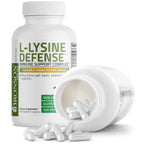 Bronson L-Lysine Defense Immune Support Complex, 1500 mg, 180 Capsules | Essential Amino Acid with Olive Leaf, Garlic, Vitamin C & Zinc, Vegetarian, Non-GMO, Gluten-Free & Soy-Free