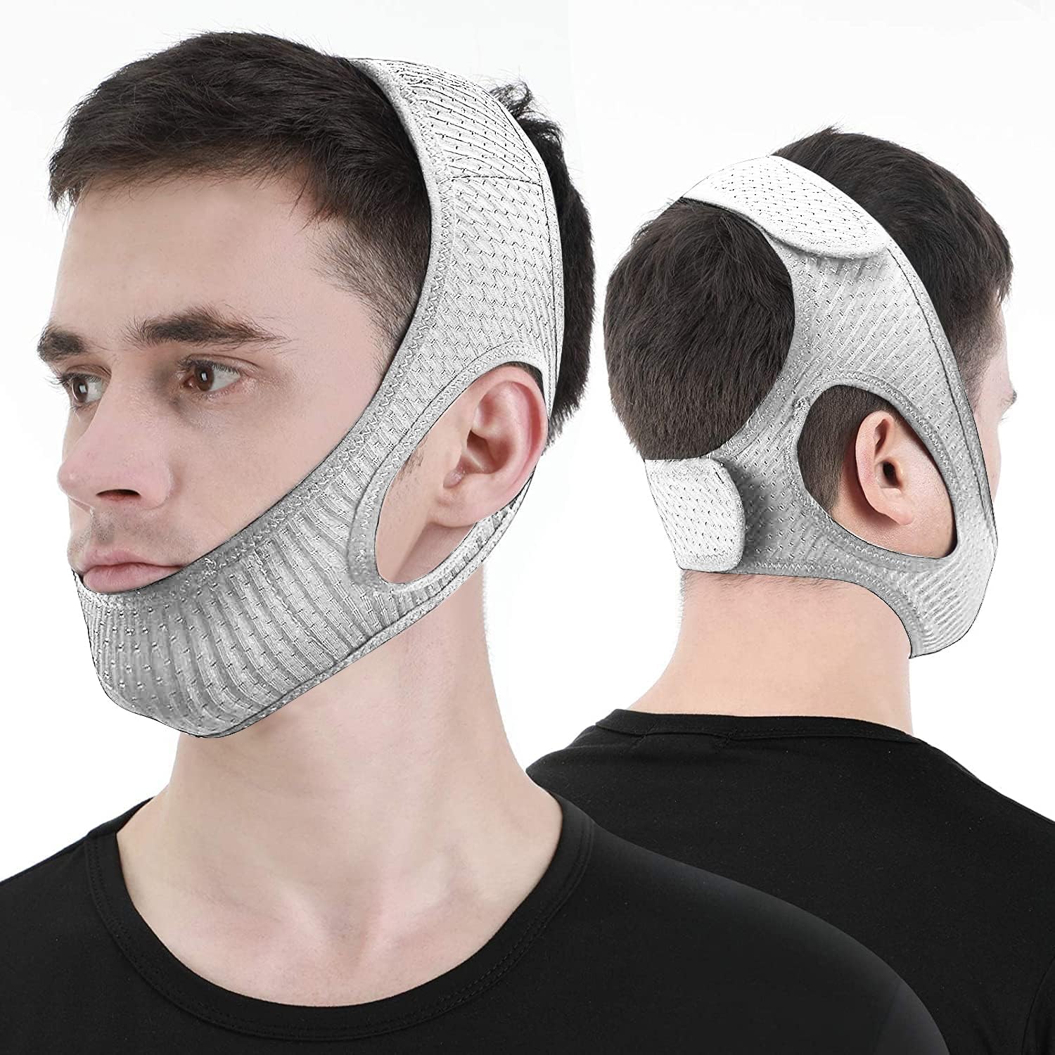 Buy now Chin Straps for Snoring, Anti Snoring Chin Strap Devices, Vosaro Jaw Strap for Sleeping with Men Women Closer, Soft Adjustable and Breathable for User Keep Closed While Sleeping for Snorers Grey at indiglob india