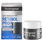 Buy now Neutrogena Retinol Pro+ Anti-Wrinkle Night Moisturizer, Rapid Wrinkle Repair, Anti-Aging Face & Neck Cream, Formulated without fragrance, parabens, dyes, & phthalates, Retinol, 1.7 oz at indiglob india
