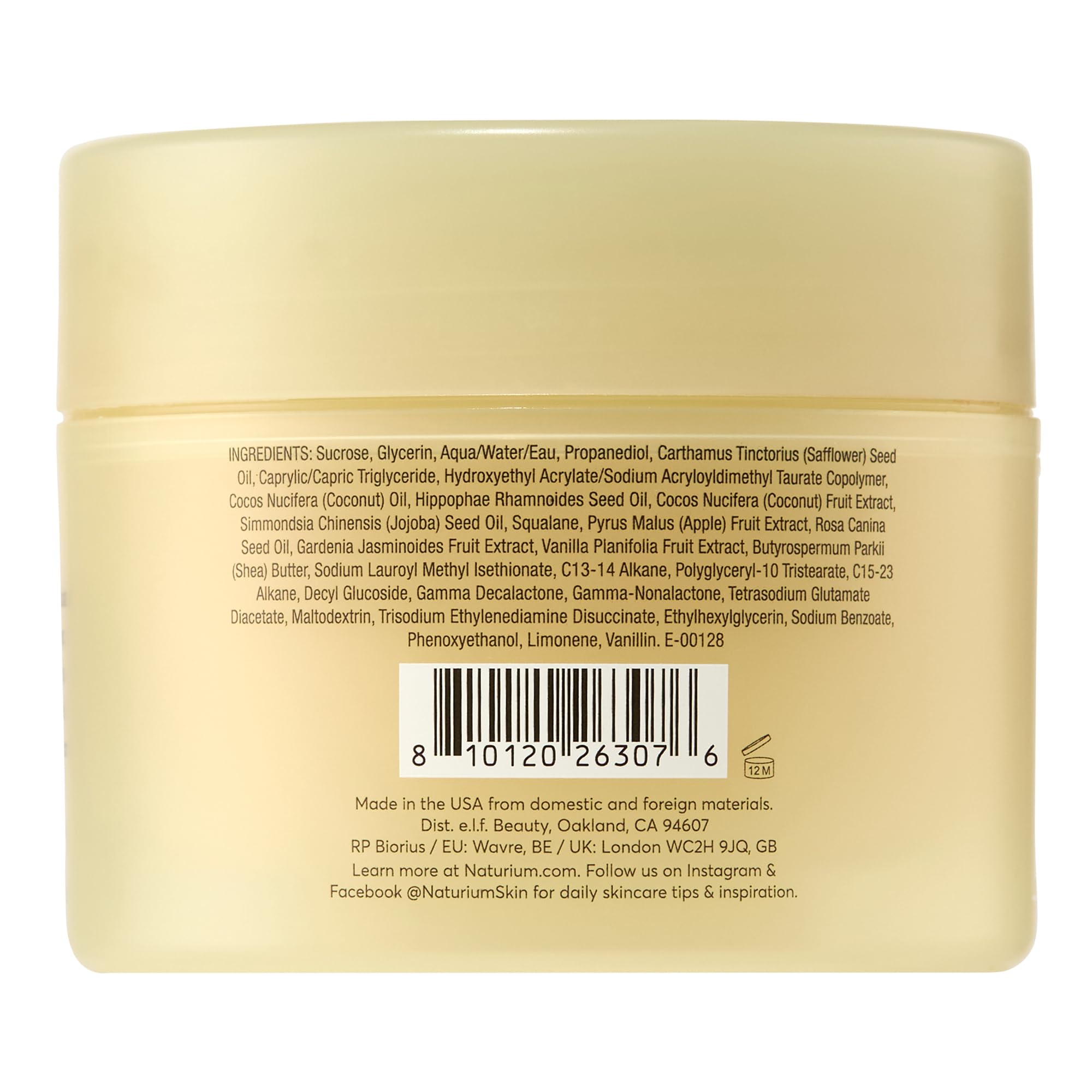 Naturium Glow Getter Body Scrub, Exfoliating Sugar Crystals with Linoleic-Rich Oils, Glycerin & Squalane, 226 g / 8 oz