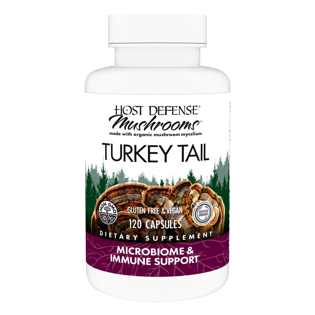 Host Defense Turkey Tail, Digestive & Immune, 240 (2 Units of 120 Ct) | Digestive, Gastrointestinal, Immune Response, and Gut Microbiome Support, Turkey Tail Mushroom Supplement, 60 Servings Each