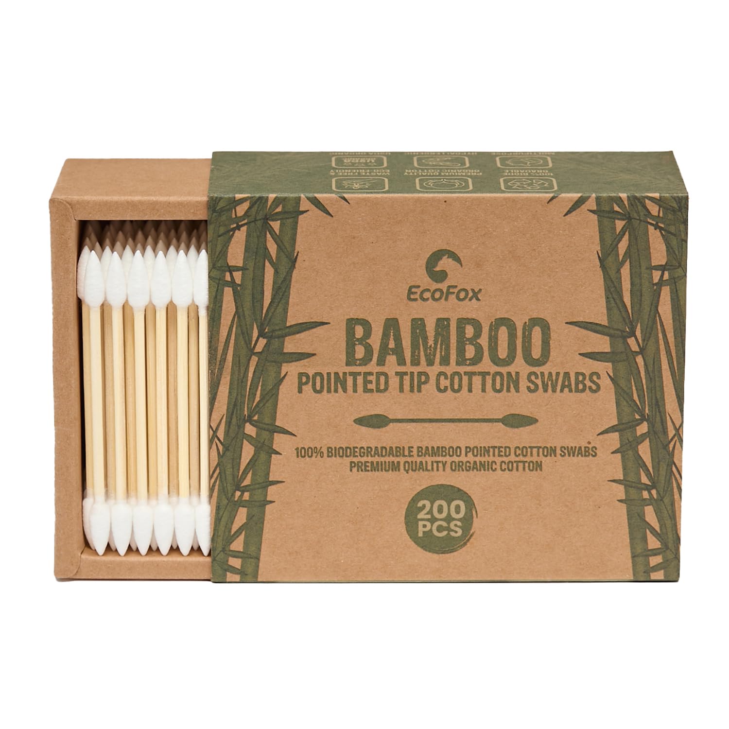 Buy now Bamboo Cotton Swabs 500 Count | Biodegradable & Organic Cotton Buds | Double Tipped Sticks | 100% Eco-Friendly & Natural | Perfect for Makeup & Nail Applications, Arts & Crafts, Removing Dust & Dirtâ€¦ Pointed 200 Count (Pack of 1) at indiglob india
