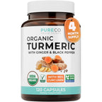 Organic Turmeric Ginger Black Pepper Supplement - High Potency Organic Turmeric Curcumin Capsules with Ginger & Black Pepper for Enhanced Benefits and Absorption - Vegan & Non-GMO (2 Month Supply)