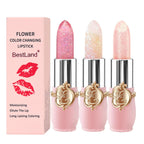 Buy now BestLand 6 Pcs/Set Flower Jelly Lipstick Set Temperature Change Moisturizer Long Lasting Nutritious Balm Magic Color Change Lip Gloss at indiglob india