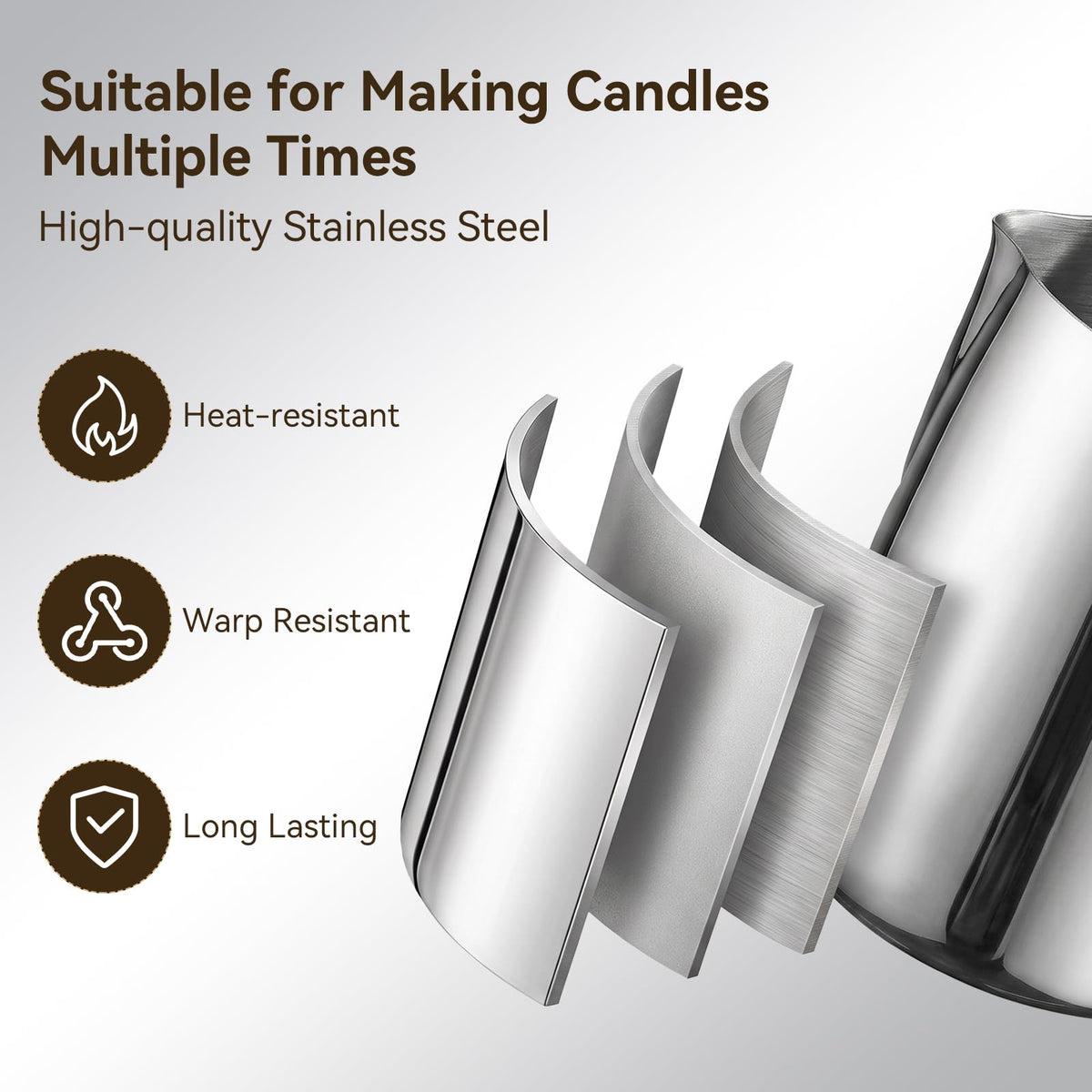 Candle Making Pouring Pot, 32 oz Stainless Steel Wax Melting Pot