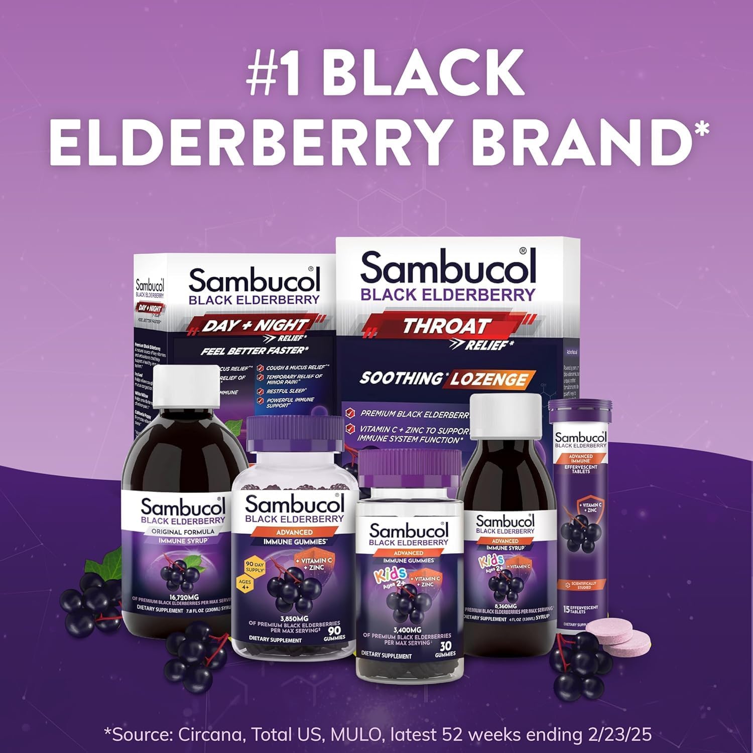 Sambucol Black Elderberry Syrup - Original Formula - 7.8 Fl Oz, 2 Pack | Black Elderberry Liquid, Immune Support for Kids and Adults, High Antioxidants, Gluten Free