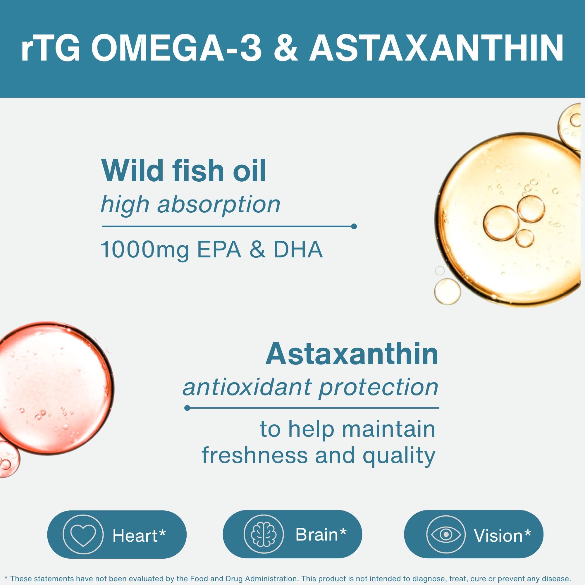 Igennus Ultra Pure Omega 3 rTG Wild Fish Oil 1360mg, 180 Softgels | IFOS-certified EPA DHA 1000mg,ultra-pure high-absorption omega-3 with astaxanthin, non-GMO, 90 servings