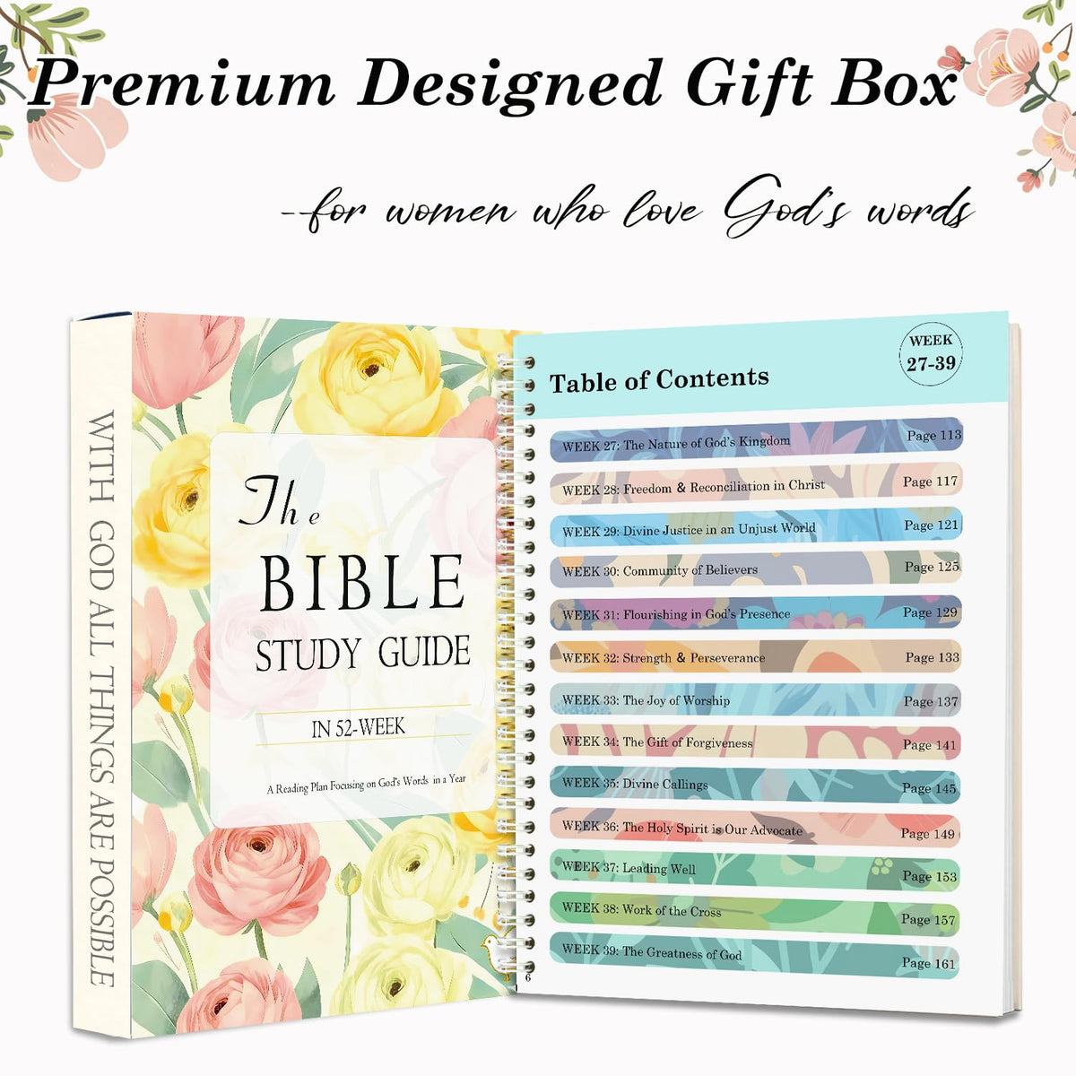 The Bible Study Guide in a Year for Women, 52-Week Spiral Bound Journal A4