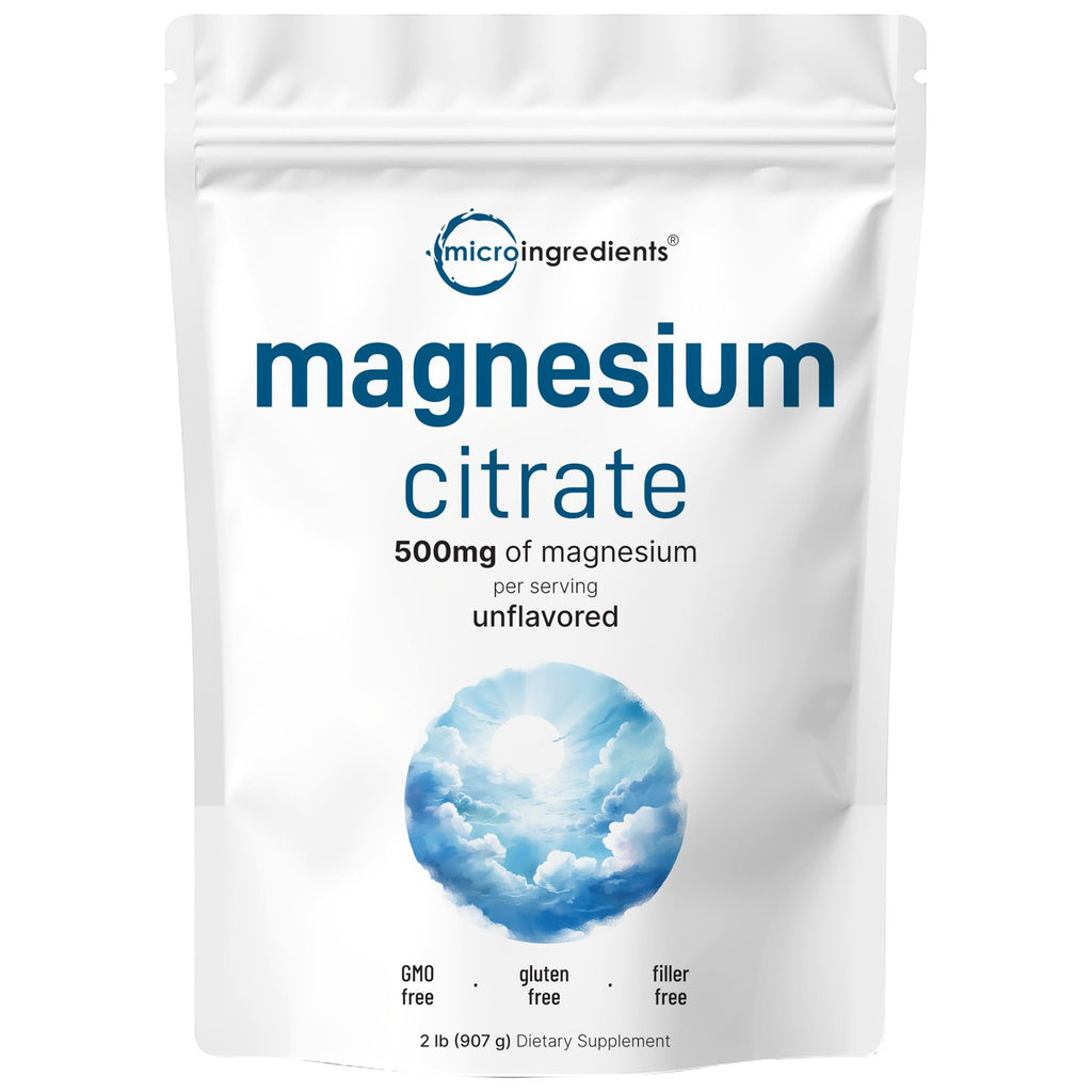 Magnesium Citrate Powder, 2lbs | Unflavored Magnesium Supplement | Relaxation and Nutrient Utilization | Easily Absorbed Formula | Non-GMO, Vegan, Gluten Free