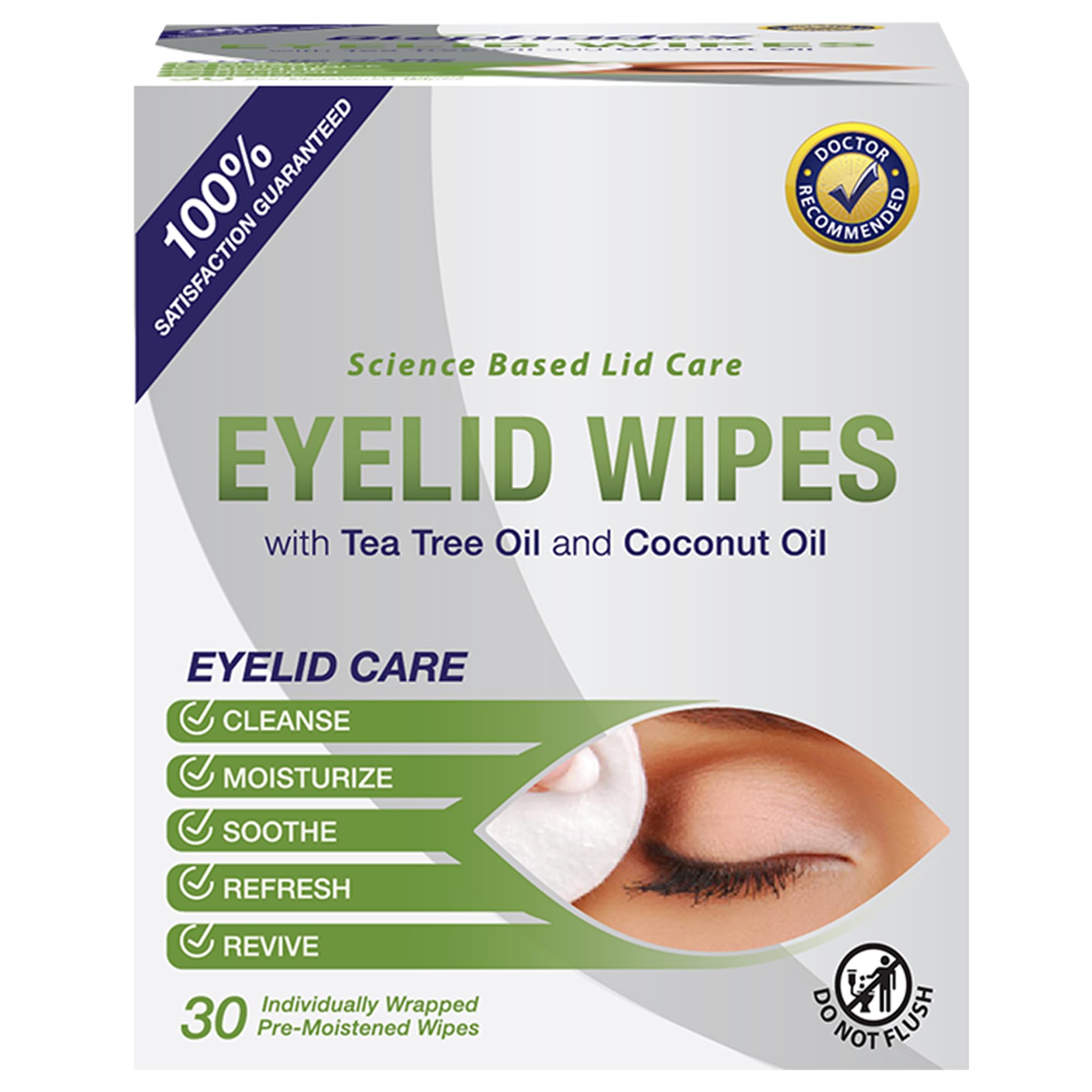 Buy now Lunovus Premium Eyelid Wipes With Tea Tree and Coconut Oil - Cleansing Wipes for People Itchy Eyes - Individually Wrapped - Box Of 30 Natural Eye Wipes at indiglob india