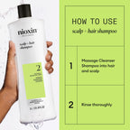 NIOXIN System 2 | Scalp Care | Shampoo | Hair Thickening | For Natural Hair | Scalp Health | For Natural Hair with Progressed Thinning | Cleanse & Boost Hair Density with Niacinamide & Biotin