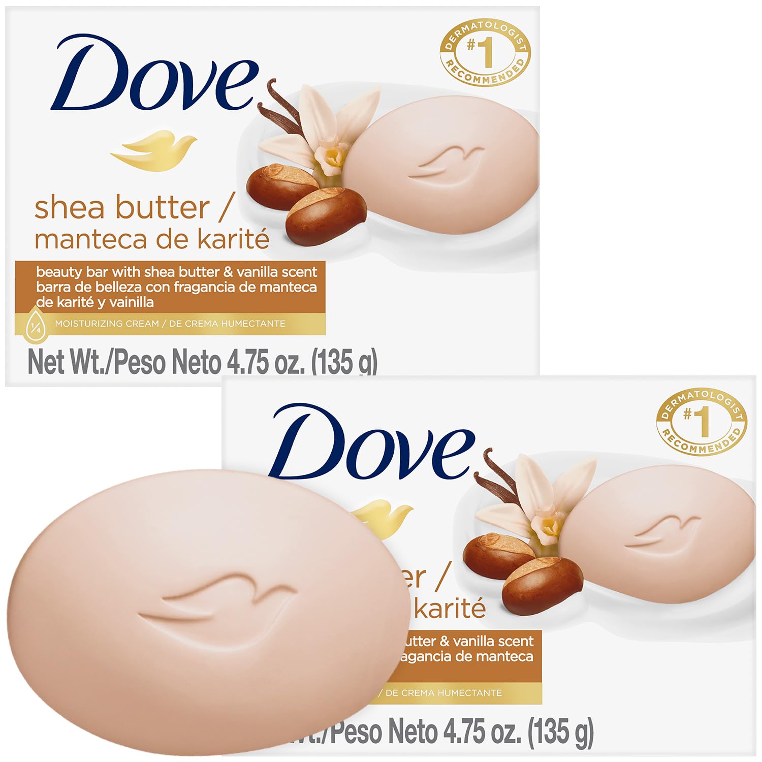 Buy now Dove Soap Shea Butter 4.75 Ounce / 135g, 4.75 Fl Ounce Fresh 3.5 Ounce (Pack of 2) at indiglob india