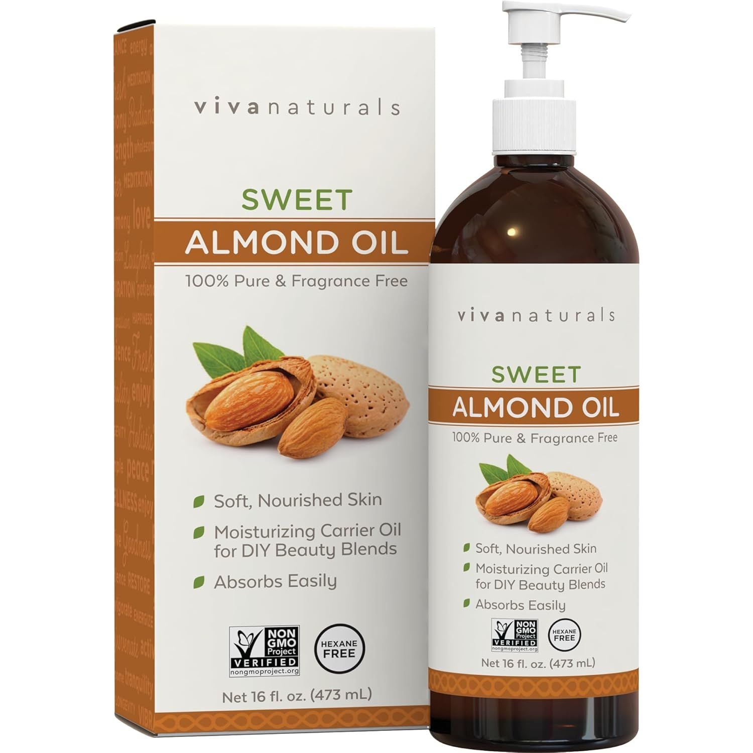 Buy now Viva Naturals Cold pressed Organic Castor Oil 16 fl oz - Castor Oil for Face, Eyelashes, Traditional Eyebrow Serum, Hair Oil - Certified Organic & Non-GMO 16 Fl Oz (Pack of 1) Sweet Almond Oil at indiglob india