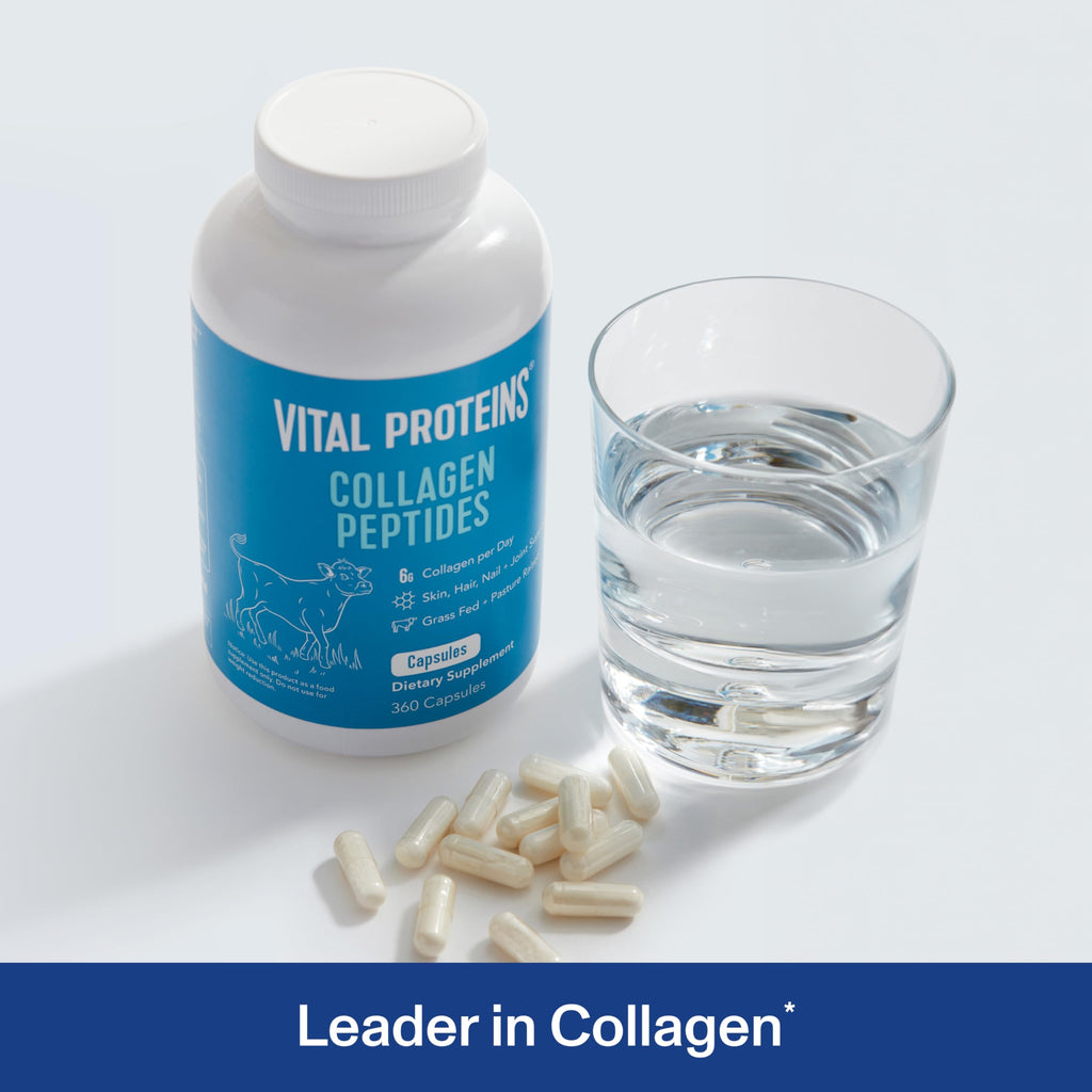Vital Proteins Collagen Peptides Capsules for Women, Collagen Supplement 360 Capsules | Collagen Peptides Capsules, Supports Hair Skin & Nails, Easy Daily Supplement, 60 Servings