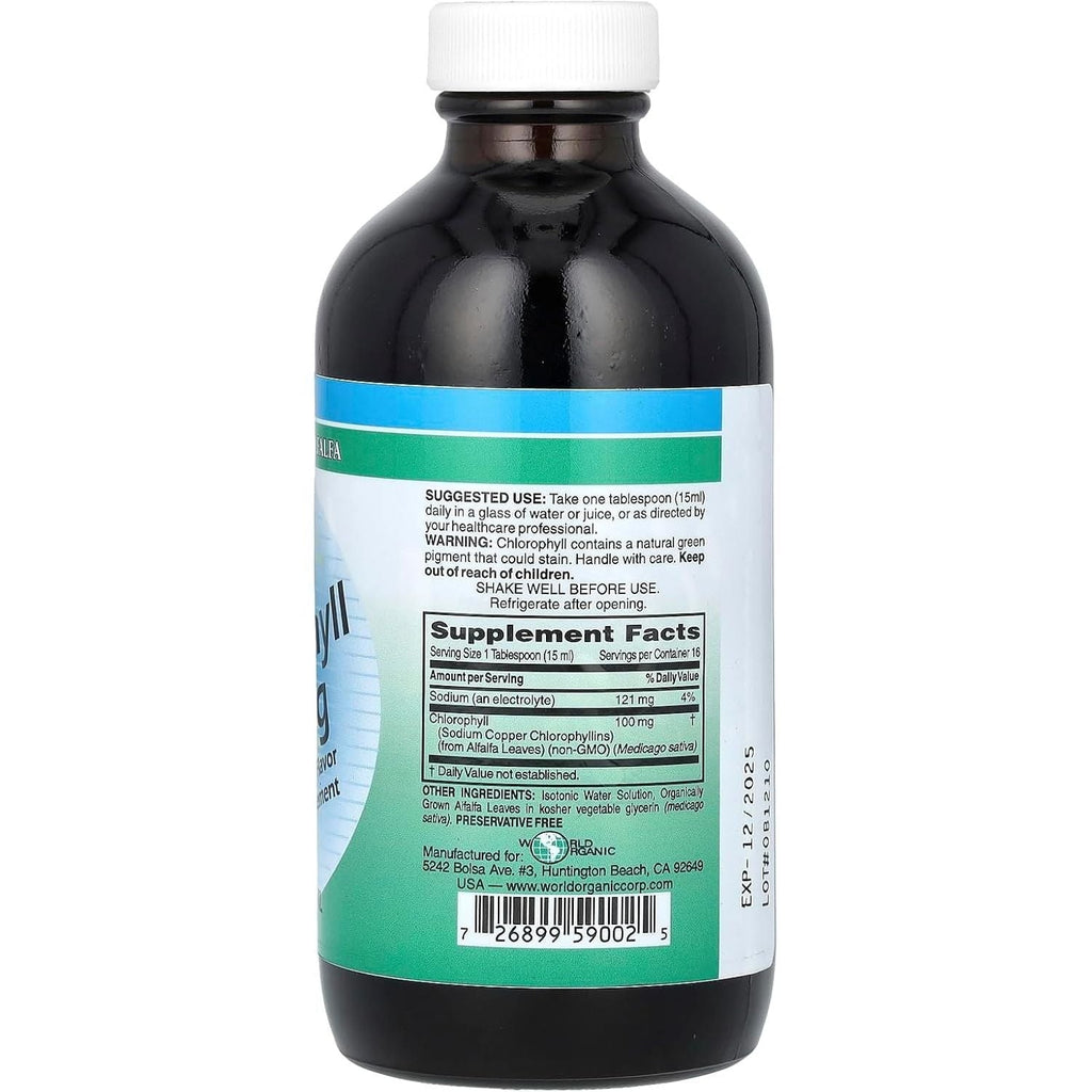 Buy now World Organic - Chlorophyll Liquid 100mg, 8 oz liquid at indiglob india