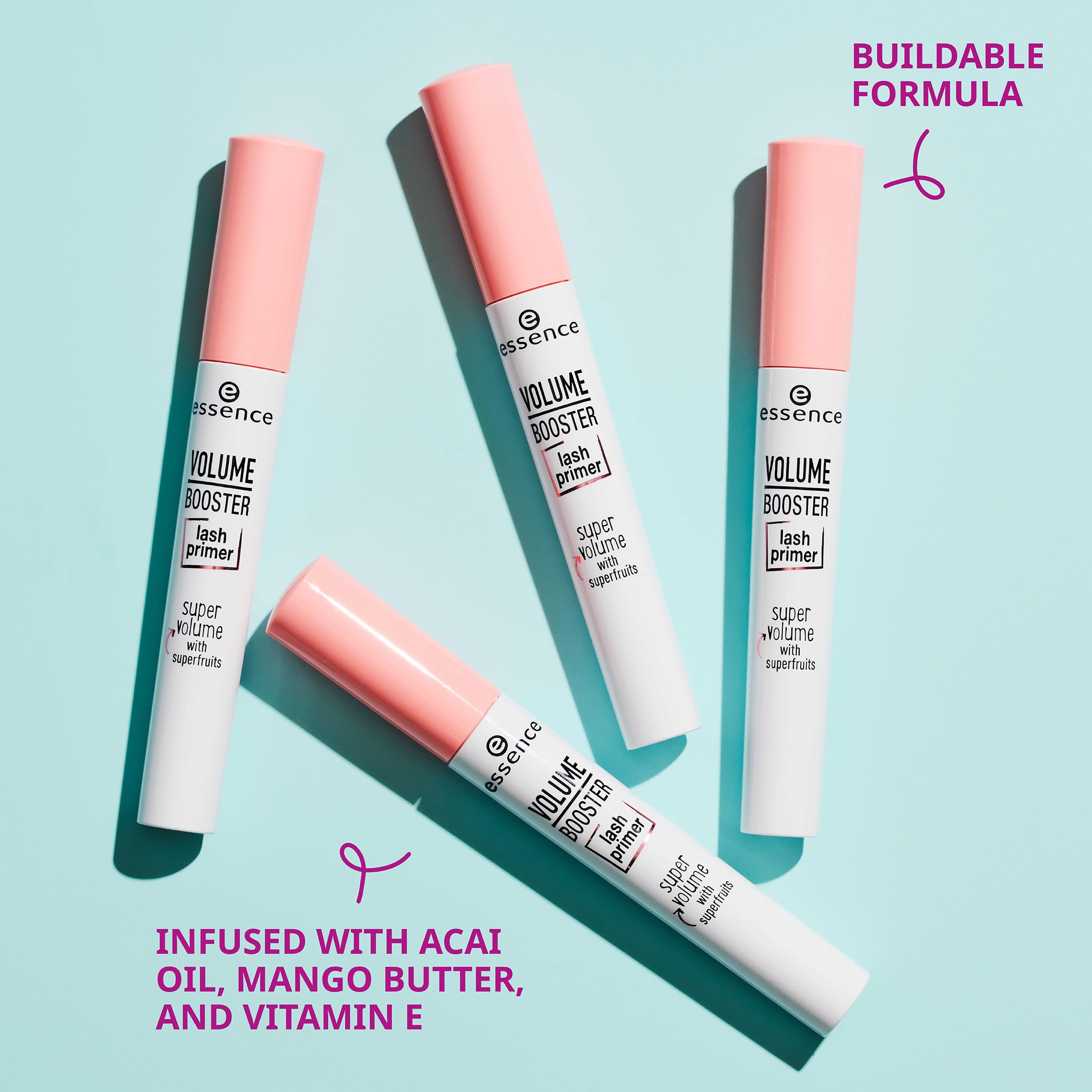 essence Volume Booster Lash Primer, Extra Volume and Length (Pack of 1) | Conditions with Mango Butter and Acai Oil, White Formula, Mascara Primer, Buildable Base, Vegan, Cruelty and Paraben Free