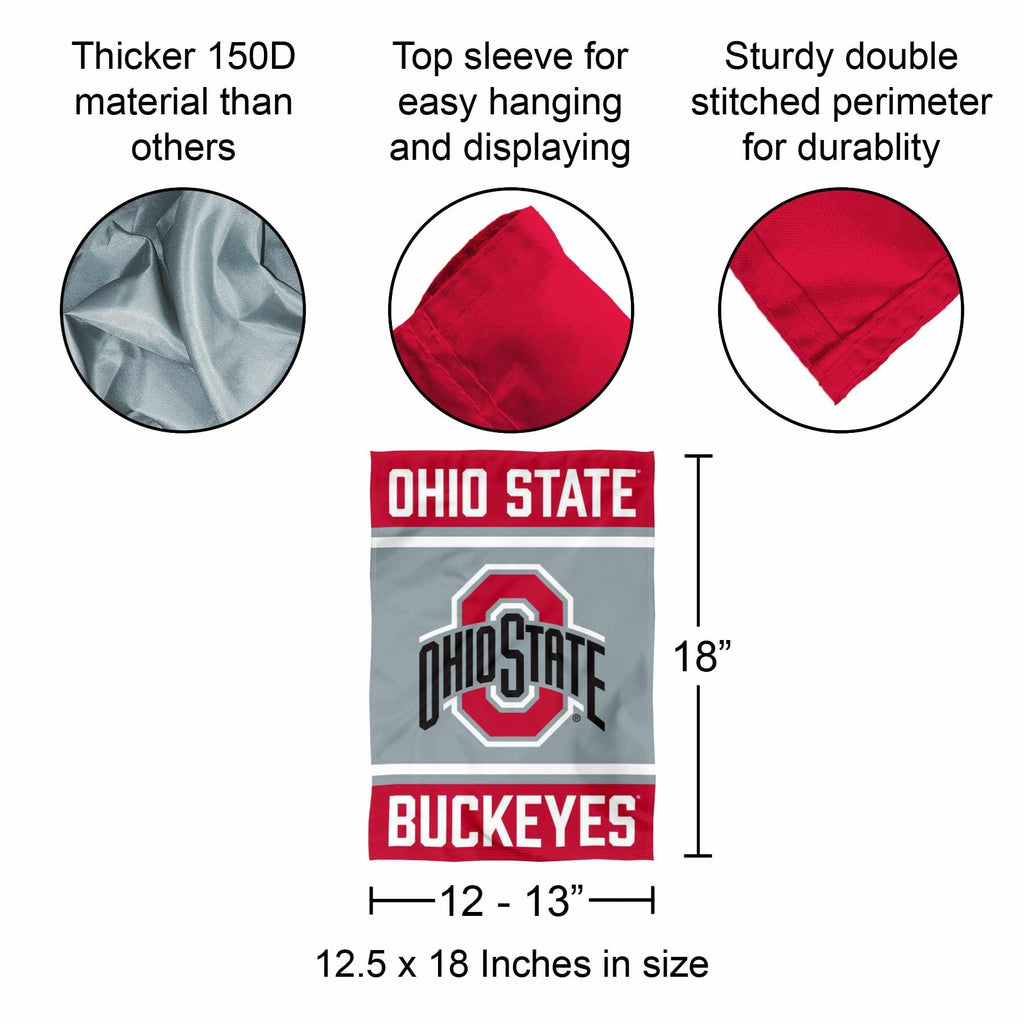 College Flags & Banners Co. Ohio State Buckeyes Garden Flag