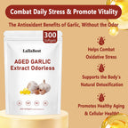 Aged Garlic Extract Capsules | Non-GMO, Gluten-Free | 300 Softgels Odorless Organic Garlic Supplement for Heart & Immune Support | 2 Years Aged Garlic Extract