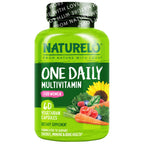NATURELO One Daily Multivitamin for Women w/Vitamin B12, 60 Count | Energy Support, Whole Food Daily Women Multivitamin Supplement, Nourish Hair/Skin/Nail, Non-GMO, No Soy, Gluten Free