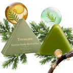yoracare Korean Scalp Revival Bar, Rosemary Triangle Regrowth Shampoo Bar, Deep Hydrating Scalp,Strengthening & Thinning Hair, Gentle Hydrating Solid Shampoo
