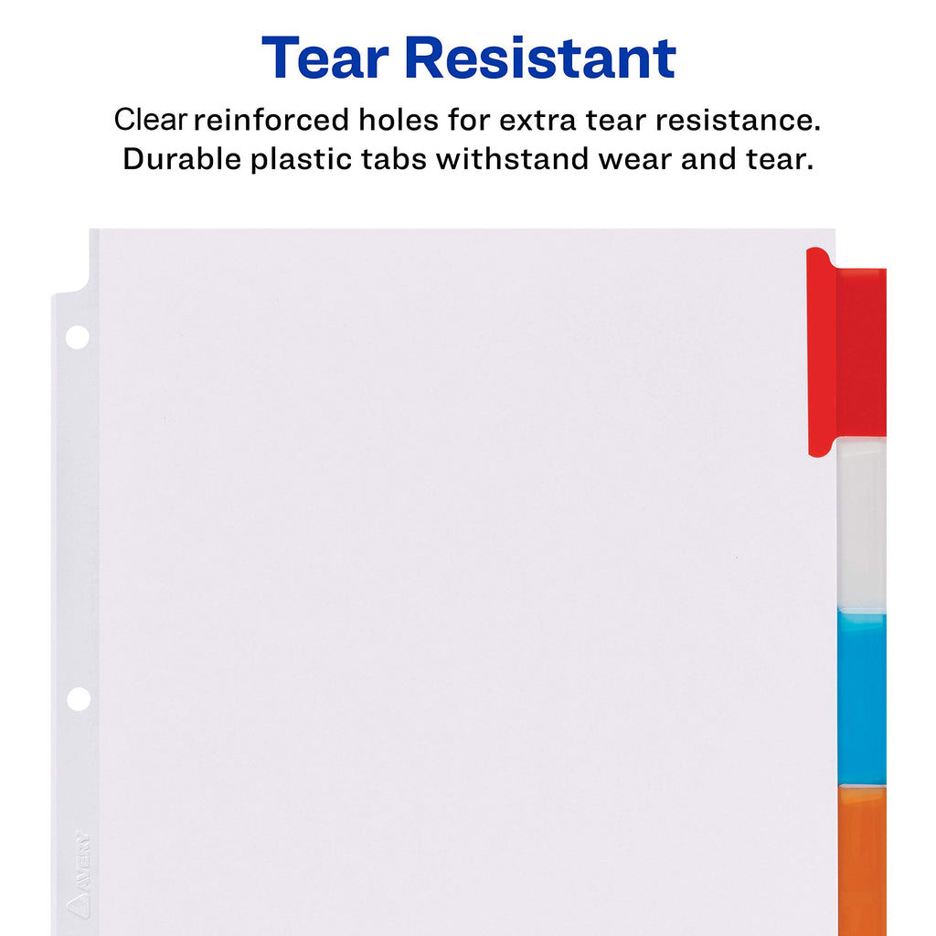Avery® Paper Dividers, Insertable Big Tab™, 8-Tab, Color, 1 Set
