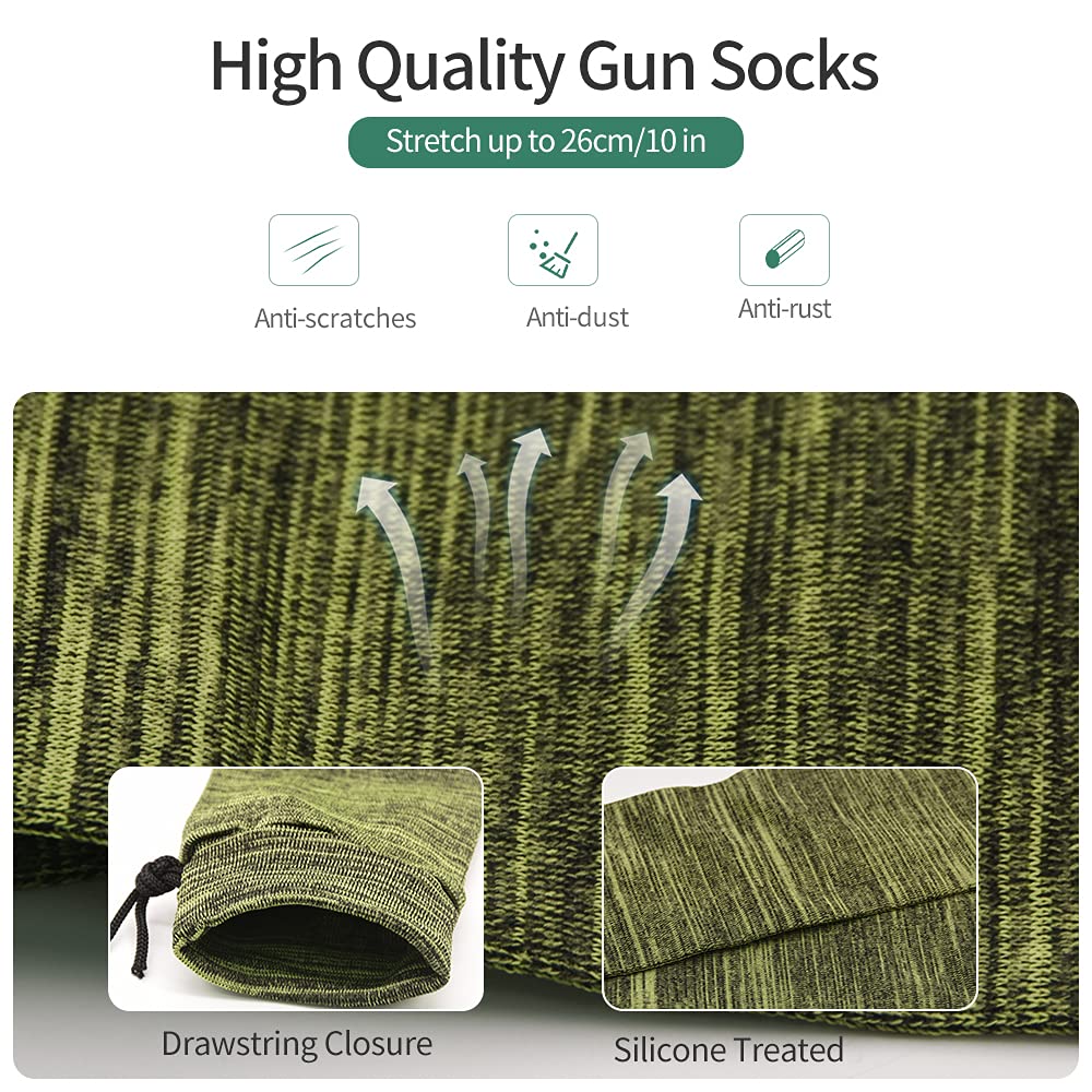 RUBY.Q Gun Socks, 4pcs 48 × 4in Silicone Treated Knit Socks