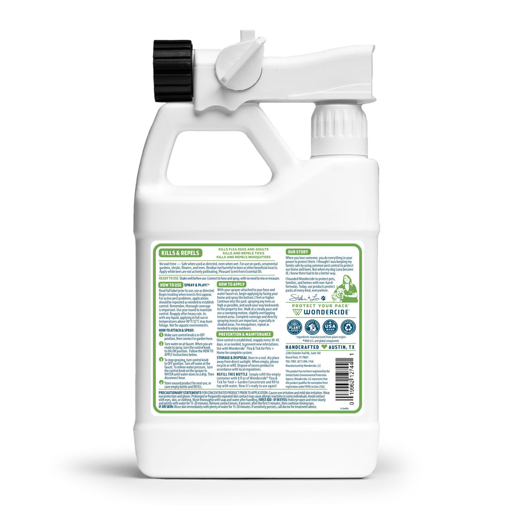 Wondercide - Flea & Tick Yard Spray with Natural Essential Oils - 32 oz