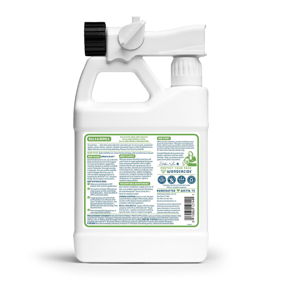 Wondercide - Flea & Tick Yard Spray with Natural Essential Oils - 32 oz