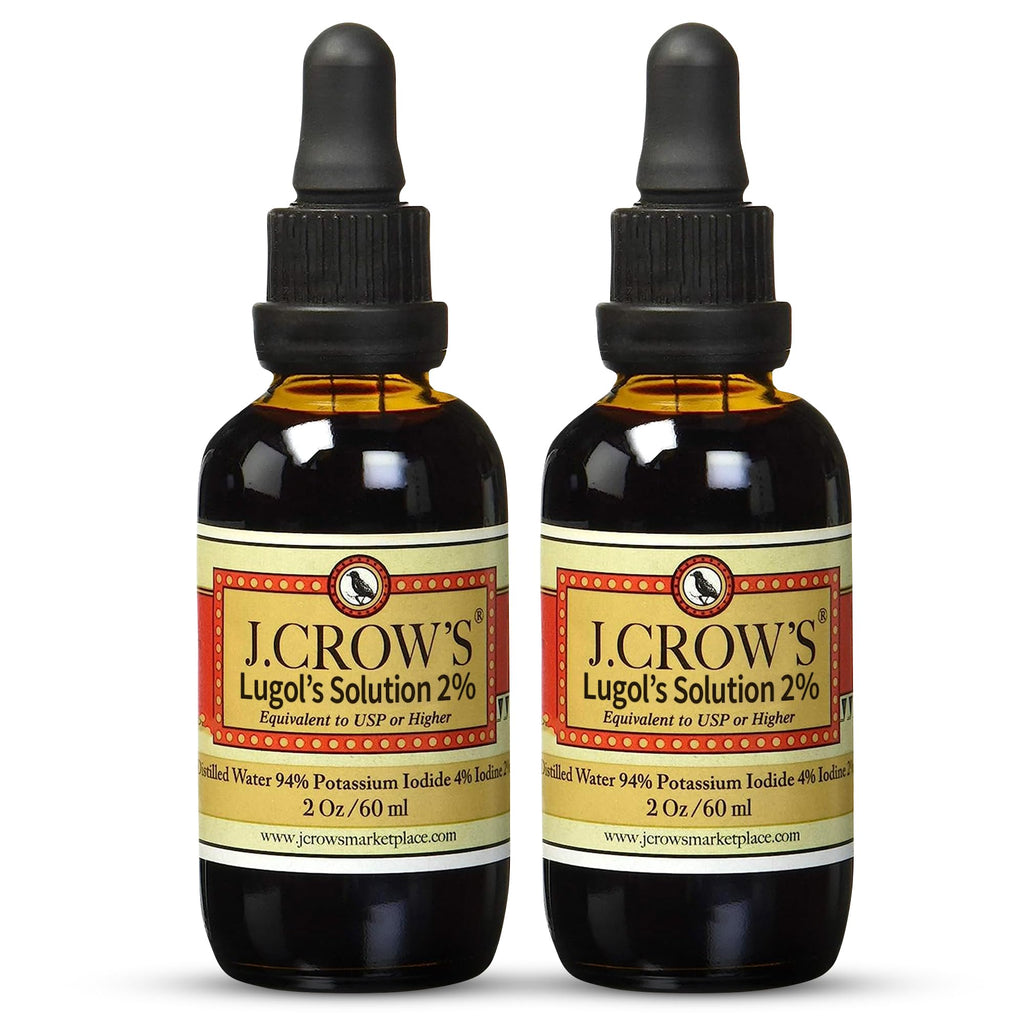 Buy now J.CROW'SÂ® Lugol's Solution of Iodine 2% 2 oz (3 Bottles) â€“ Premium Iodine & Potassium Iodide Liquid, Gluten &, Alcohol-Free Natural Brine Extract, No Expiration at indiglob india