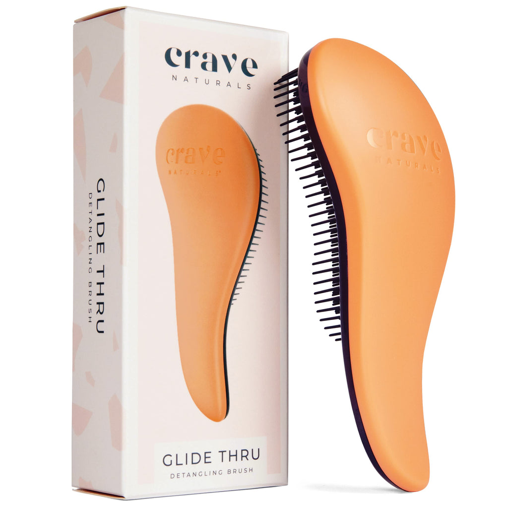 Buy now Crave Naturals Glide Thru Hair Brush - Detangler Brush for Curly, Straight, Wet or Dry Hair - Gentle Detangling Brushes for Adults, Kids, Toddlers - Hair Accessories for Women, 7.5x3" - Pink at indiglob india
