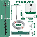 18'' Ground Anchors Screw in Heavy Duty, Shed Anchor Kit with Straps & Steel Cable & Tools, Earth Anchors for Mobile Home, Carports, Swing Set, Tree, Trampoline - Secure Against High Winds(4)